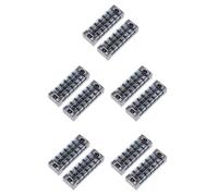 10 Pezzi Morsettiera a Barriera Isolata 25a in Plastica e Ottone | Coperture Protettive, Doppia Serie di Contatti, Scollegamento Rapido, Distribuzione Ordinata, per Impianti Elettrici