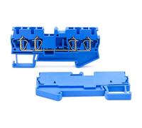 (10 pezzi) Morsettiera for guida DIN a 4 fili, 2,5 mm², connettore a molla 300 V, ST 2,5-QUATTRO for pannello di controllo industriale(ST-2.5-QUATTRO-BLUE)