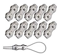10 Pezzi Morsetto Duplex M5 Morsetti per Fune Metallica Morsetti per Funi Duplex in Acciaio Inossidabile 304 Clip per Fune Metallico per Funi Metalliche Cavi Sartiame da 5 mm