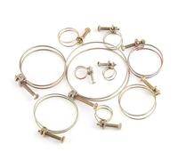 10 pezzi Morsetto for tubo flessibile regolabile a doppio filo for fissaggio idraulico a cerchio for lavorazione del legno(100mm)