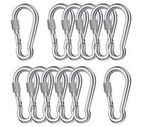 10 Pezzi Moschettone a Vite M6 Moschettoni con Chiusura a Vite Acciaio Inox 304 Moschettone Avvitabile con Tappo a Vite per Collegare Appendere Fissare