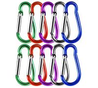 10 Pezzi Moschettone Alluminio, 3,5 x 40 mm Moschettoni Piccoli Portachiavi Moschettoni Arrampicata per Cintura Zaino da Viaggio da Campeggio (5 Colori)