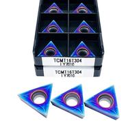 10 pezzi Nano Blue TCMT16T304 TCMT16T308 LY7010 Inserti in metallo duro for scanalatura TCMT160T304 Utensili for tornitura Inserto for tornitura(TCMT16T304 LY7010)