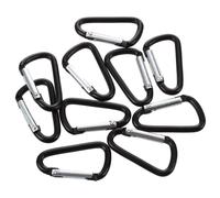 10 Pezzi Nero a D Alluminio Lega Snap Clip Portachiavi Moschettone Gancio S7M9)