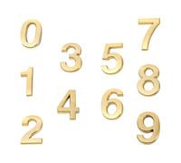 10 Pezzi Numeri Civici Dorati in ABS 5cm, Set 0-9 | Stile Moderno Linee Pulite e Brillantezza, Lettura Facile, Rimozione Semplice, Uso Interno