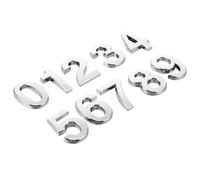 10 Pezzi Numeri per Porta Autoadesivi 5cm, Cartello Effetto 3d | Resina ABS Galvanizzata, Finitura Riflettente, Fissaggio senza Fori per Targa, Cassetta Postale e Ufficio