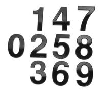 10 Pezzi Numero Autoadesivo 0-9 in ABS Nero, per Porta Condominio | Adesivo Forte, Formato 10cm, per Uffici e Cortile, Finitura Nera, per Targhe e Cassette
