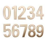 10 Pezzi Numero Civico Metallico 3d, Autoadesivo, Oro | Abs, Visibilità Migliorata, Stile Moderno Elegante, per Case e Strutture Ricettive, Installazione Semplice