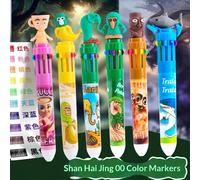 10 pezzi Nuova penna a sfera a 10 colori - Penna retrattile creativa multicolore, penna colorata, penna multicolore | Perfetta per il ritorno a scuola e per forniture per ufficio ABS