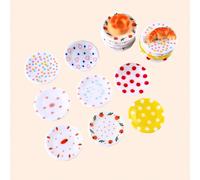 10 pezzi Nuovi accessori miniatura per cucina e tavola, decorazioni da tavolo per casa delle bambole e ristoranti, piatti a forma di fiore e a onde, adesivi per frigorifero e custodie per telefono, st