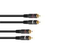 10 pezzi - OMNITRONIC Cavo Audio Stereo RCA 2x2 0,3 m - Connettori RCA Maschio,