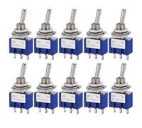 10 pezzi ON-OFF-ON/ON-ON Interruttori a levetta in miniatura Mini MTS-102 103 202 203 Interruttore a pulsante di accensione 3 pin 6 pin(3Pin ON-ON)