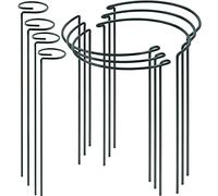 10 Pezzi Pali di Supporto per Piante, Piante da Giardino Semitondo Anello di Supporto per Piante da Giardino Bordo per Pomodoro, Peonie, Vite, Piante Rampicanti Fiore, 40 cm Rotondo e Mezzo Rotondo