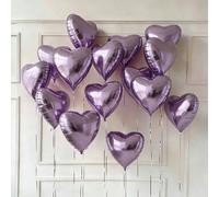 10 pezzi Palloncini a forma di cuore in alluminio color viola chiaro da 45 cm, adatti per decorazioni di matrimoni, compleanni, anniversari, festa della mamma, San Valentino, decorazioni per interni 1
