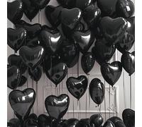 10 pezzi Palloncini a forma di cuore in alluminio nero, palloncini per feste di matrimonio, palloncini per decorazioni di San Valentino, palloncini per feste d'amore, palloncini per feste singole, ada