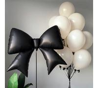 10 pezzi Palloncini in foil neri a fiocco grande e palloncini bianchi in lattice, adatti per decorazioni di feste di compleanno, festa di nascità, matrimoni, anniversari, San Valentino 10 pezzi/setPET