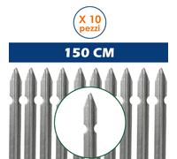 10 Pezzi Palo Paletto ZINCATO a Caldo 150 CM a T Recinzione Rete Metallica Elett