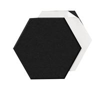 10 Pezzi Pannello Acustico Fonoassorbenti Esagonale,30x26x0,9cm Imbottitura Fonoassorbente ad Alta Densità, Esagonale ignifugo Pannelli Isolamento Sonoro Bordi Smussati per Casa & Uffici (Color : Bla