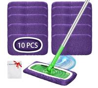 10 Pezzi Panni Asciutti per Swiffer Lavapavimenti Umido, per Swiffer Dry | Panni umidi riutilizzabili per pavimenti Swiffer, panni in microfibra per Swiffer Wet/Dry pulizia rapida macchie di pavimento
