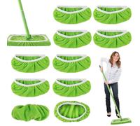 10 Pezzi Panni per Swiffer Lavapavimenti Kit,25,4x11,5cm Bastone Swiffer Sweeper Mop Pavimenti Panni per Scopa, Riutilizzabile Lavabil Panni Umidi, per Tutti I Tipi Di Pavimento