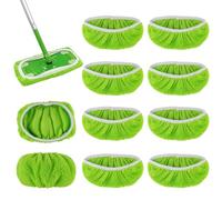 10 Pezzi Panni per Swiffer Lavapavimenti Kit,25,4x11,5cm Riutilizzabile Panni Umidi per Bastone Swiffer Sweeper Mop Pavimenti Panni per Scopa, per Tutti I Tipi Di Pavimento Pulizia