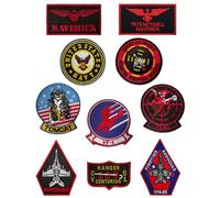 10 pezzi Patch compatibili con Top GUN con chiusura per applicazioni decorative per zaino, giacca, gilet, borsa, uniforme, cani