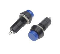 10 pezzi PBS-11A 12 mm Interruttore a pulsante in plastica con blocco automatico Blocco porta 1 A 250 V CA 2 pin PBS-11B(Blue)