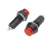 10 pezzi PBS-11A 12 mm Interruttore a pulsante in plastica con blocco automatico Blocco porta 1 A 250 V CA 2 pin PBS-11B(Red)
