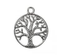 10 Pezzi Pendente Ciondolo Albero della Vita 2 cm Applicazioni Decorative Charms per bomboniere, Sacchetti, segnaposto Forme Miniatura