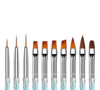 10 Pezzi Penna per Nail Art Blu Punta Ultra Sottile per Dettagli | Pennello in Plastica, per Unghie e Disegni Floreali, Tracce Fini e Motivi, Set da Dieci Pezzi