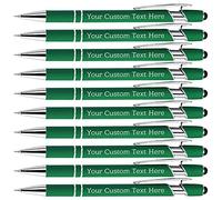 10 Pezzi Penne Personalizzate con Scritta Nome Inciso Penne a Sfera Personalizzabili con Stilo Regalo per Matrimonio Compleanno Natale La Laurea Ufficio Commerciale, Verde