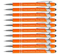 10 Pezzi Penne Personalizzate con Scritta Nome Inciso Penne a Sfera Personalizzabili con Stilo Regalo per Matrimonio Compleanno Natale La Laurea Ufficio Commerciale, Arancia