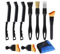 10 Pezzi Pennelli Pulizia Auto, Pennelli per Auto Detailing, Panni in Microfibra Auto, Spazzola per Interni Auto a Setole Morbide, Strumento per Pulizia Morbide Sedile Cruscotto