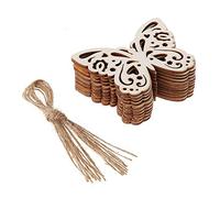 10 pezzi per fette di legno a forma di farfalla intagliato in legno artigianale decorazioni per feste di Natale puntelli decorazioni in legno T sottobicchieri in legno non finito con supporto