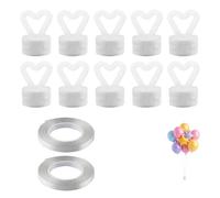10 Pezzi Pesi per Palloncini, Pesi per Palloncini a Elio con 2 rotoli di Nastro da 10 m Set Di Pesis per Palloncino Plastica Palloncino a Peso per Matrimoni Compleanni Feste Decorazioni