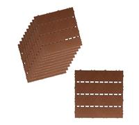 10 Pezzi Piastrelle Plastica da Giardino, 30X30cm, Mattonelle In PVC, Colore Marrone Scuro, Pavimento Ad Incastro, Totale 0.9 m², Tagliabile