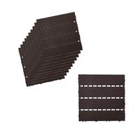 10 Pezzi Piastrelle Plastica da Giardino, 30X30cm, Mattonelle In PVC, Colore Nero Caffe, Pavimento Ad Incastro, Totale 0.9 m², Tagliabile