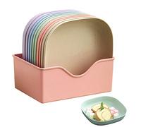 10 Pezzi Piatti Da Dessert, Piatti Quadrati Da Dessert Con Scolapiatti, Riutilizzabile Piatti, Piatti Da Colazione, Per Torte, Dolci, Pasta, Frutta, Cucina, Piatti