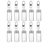 10 Pezzi Piccola Bottiglia di Vetro 10ml e Coperchio | Vetro Trasparente, Design Portatile e Versatile, per Messaggi e Bomboniere, Creatività Fai
