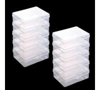 10 Pezzi Piccole Scatole Plastica Trasparente,Mini Scatola Contenitori | Portaoggetti Scatola Trasparenti Rettangolari con Coperchi per Reperti Gioielli Carte Porta Biglietti da Visita