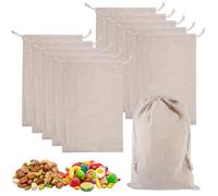 10 Pezzi Piccoli Sacchetti Stoffa da Dipingere,Baumwollsäckchen | 20×30cm Contenitori Sacchetti Di Stoffa Piccoli, Regalo Di Cotone con Coulisse pour Frutta, Verdura, Spezie, Noci E Dolci