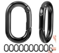 10 pezzi piccolo carabiner 1 pollice nero moschettone O-ring piccolo moschettone moschettone nero adatto per portachiavi auto gancio e portafogli portachiavi pezzi di ricambio