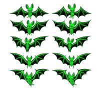 10 Pezzi Pipistrelli Halloween da Appendere, Plastica che Volano e si Illuminano al Buio Pipistrello Halloween per Decorazioni Veranda Giardino Forniture Feste all'aperto
