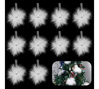 10 Pezzi Piuma dell'albero di Natale Piume bianche dell'albero di Natale Ciondolo con piume di albero di Natale Ali di Piume d'Angelo Natale Ciondolo di Natale con Ali Bianche per DIY Natale Decor