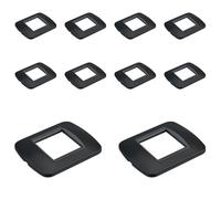 10 Pezzi Placca Plastica Ovale, 2 Moduli Posti Per Scatola 502, Compatibile Con Bticino Living Light, Colore Nero, Serie MBL