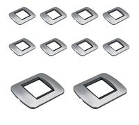 10 Pezzi Placca Plastica Ovale, 2 Moduli Posti Per Scatola 502, Compatibile Con Bticino Living Light, Colore Grigio/Silver, Serie MBL