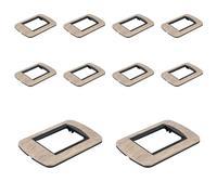 10 Pezzi Placca Plastica Ovale, 3 Moduli Posti Per Scatola 503, Compatibile Con Bticino Living Light, Colore Legno Scuro, Serie MBL