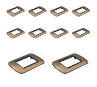 10 Pezzi Placca Plastica Ovale, 3 Moduli Posti Per Scatola 503, Compatibile Con Bticino Living Light, Colore Oro, Serie MBL