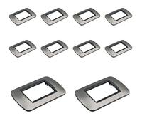 10 Pezzi Placca Plastica Ovale, 3 Moduli Posti Per Scatola 503, Compatibile Con Bticino Living Light, Colore Titanio, Serie MBL