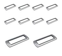 10 Pezzi Placca Plastica Ovale, 7 Moduli Posti Per Scatola 506/507, Compatibile Con Bticino Living Light, Colore Grigio/Silver, Serie MBL